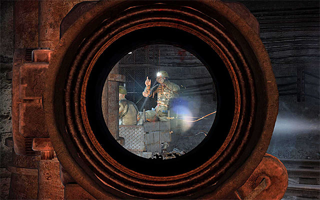 Get ready because, soon after you get near the train you are chasing, there will be cars with the Reds appearing to your right - Catch up with the train and find the Dark One | Chapter 22: The Chase - Chapter 22: The Chase - Metro: Last Light Game Guide