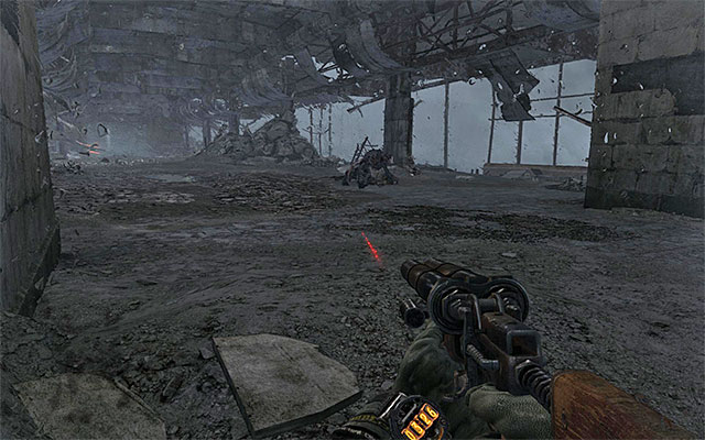 At first, keep close to the left wall and squeeze past the mutant that is feeding to your right - Scale the bridge and find the crossing (1) | Chapter 24: Bridge - Chapter 24: Bridge - Metro: Last Light Game Guide