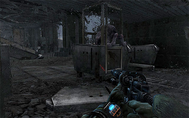 Carefully, walk around the monster to the right (the good news is that the mutants here attack only if you visibly approach them) and take the passage shown in the above screenshot, as you walk past the mutant - Scale the bridge and find the crossing (1) | Chapter 24: Bridge - Chapter 24: Bridge - Metro: Last Light Game Guide