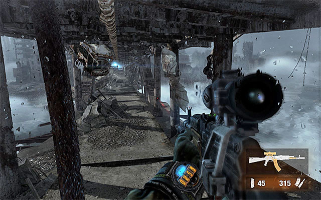 An important piece of information, here, is that you can ignore all of the monsters altogether while going down the zipline, including a demon (it is especially important if you are planning on unlocking the abovementioned achievement) - Use the zipline to get across | Chapter 24: Bridge - Chapter 24: Bridge - Metro: Last Light Game Guide