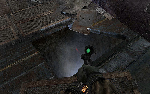 Having passed over the catwalks, you should end up in the area shown in the above screenshot, where there is an opening in the side of a railway car - Find about the plans of the Red Line troops | Chapter 25: Depot - Chapter 25: Depot - Metro: Last Light Game Guide