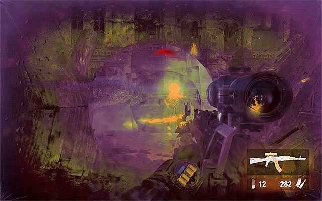 You have to take into account that some of the enemies will soon go downstairs and rush at you - Reach the rangers lighthouse | Chapter 27: Red Square - Chapter 27: Red Square - Metro: Last Light Game Guide