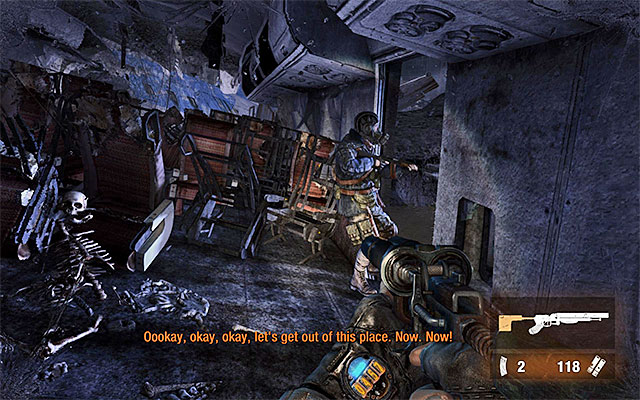 Only then should you join your companion to help him put the mask on - Follow Pavel to the Theater Station | Chapter 8: Echoes - Chapter 8: Echoes - Metro: Last Light Game Guide