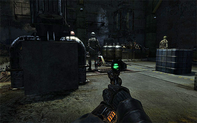 The other end of the large location can be reached by in several ways - Find the switch to stop the fan blade and crawl through | Chapter 11: Revolution - Chapter 11: Revolution - Metro: Last Light Game Guide