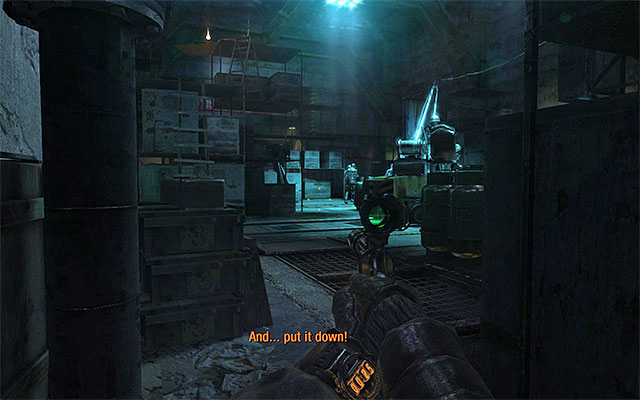 Trying to make your way through the central part of this area is out of the question because of heavy lighting, which cannot be switched off - Escape the Red Line territory | Chapter 11: Revolution - Chapter 11: Revolution - Metro: Last Light Game Guide