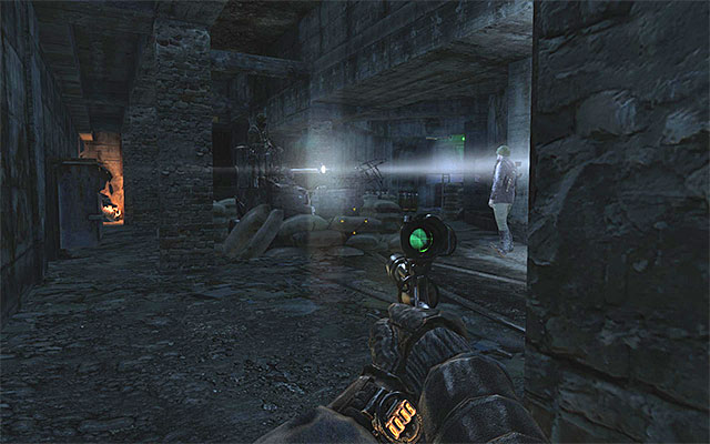 Follow the linear corridors and find an accordion in one of the lockers - Escape the Red Line territory | Chapter 11: Revolution - Chapter 11: Revolution - Metro: Last Light Game Guide