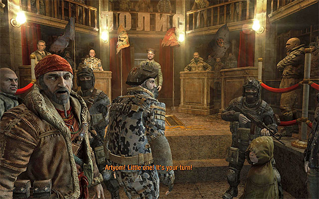 Walk now into a definitely bigger room and go straight ahead to reach the room with Moskvin in it - Find a way to expose the Red Line leaders deception | Chapter 29: Polis - Chapter 29: Polis - Metro: Last Light Game Guide