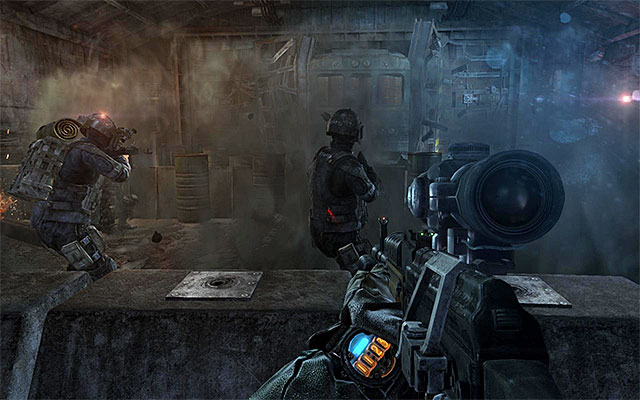 You can now position yourself behind the low wall that serves as a cover - Defend D6 until the bioweapon cache is completely destroyed | Chapter 30: D6 - Chapter 30: D6 - Metro: Last Light Game Guide