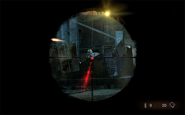 Position yourself next to the wall to your left and wait for a tank to appear on the tracks that you can see in the distance - Defend D6 until the bioweapon cache is completely destroyed | Chapter 30: D6 - Chapter 30: D6 - Metro: Last Light Game Guide