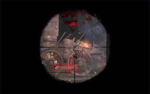 Wait for the tank to emerge from behind the cover and start shooting at the bar shown in the above screenshot - Defend D6 until the bioweapon cache is completely destroyed | Chapter 30: D6 - Chapter 30: D6 - Metro: Last Light Game Guide