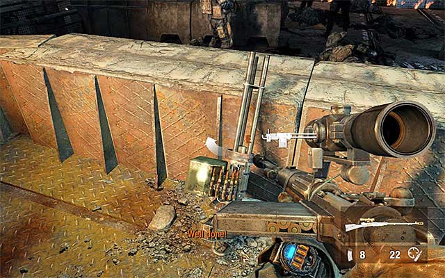 Replenish your supplies of ammo and pick up the Minigun (it is best to replace the gun for the one that you havent used in the previous battles) - Defend D6 until the bioweapon cache is completely destroyed | Chapter 30: D6 - Chapter 30: D6 - Metro: Last Light Game Guide