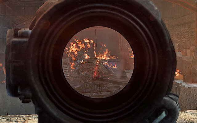 Continue killing the shielded enemy soldiers (occasionally, you can also throw a frag grenade for them to play with), which will result in breaches in the enemy lines - Defend D6 until the bioweapon cache is completely destroyed | Chapter 30: D6 - Chapter 30: D6 - Metro: Last Light Game Guide