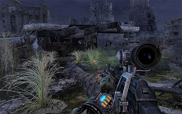 Do not worry about the attacking large green monster, because you do not need to fight it yet - Find fuel for the ferry winch | Chapter 16: Sundown - Chapter 16: Sundown - Metro: Last Light Game Guide