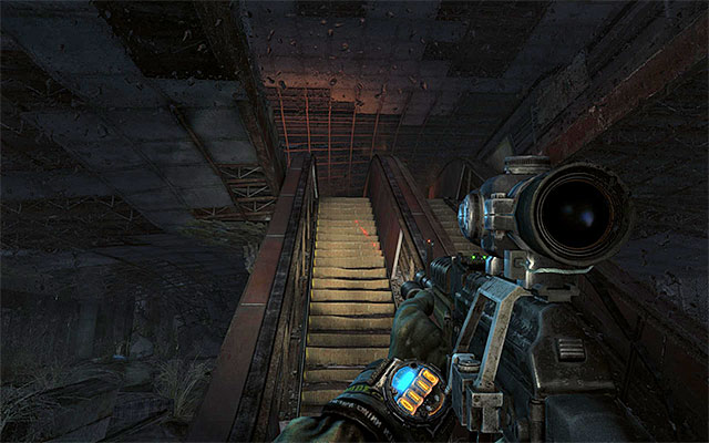Explore thoroughly the ground floor f the building (it is worthwhile to collect all the supplies, because the clash with the boss is drawing near), and take the stairs to the first floor - Meet the rangers in the church | Chapter 17: Nightfall - Chapter 17: Nightfall - Metro: Last Light Game Guide