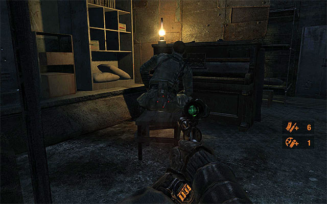 9) Piano (Chapter 11 - Revolution) - The instrument is in area C1 of the armory, which is the barracks - Musical Instruments | Other Secrets - Other Secrets - Metro: Last Light Game Guide