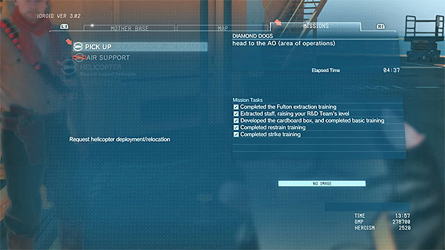 Summoning the helicopter - Leaving the Mother Base | Walkthrough - Mission 2 - Diamond Dogs - Metal Gear Solid V: The Phantom Pain Game Guide & Walkthrough