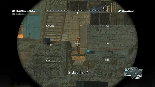 The Spetsnaz commander you are looking for wears a red beret (you may also see him on the screenshot above) - Finding the Spetsnaz commander | Walkthrough - Mission 3 - A Heros Way - Metal Gear Solid V: The Phantom Pain Game Guide & Walkthrough