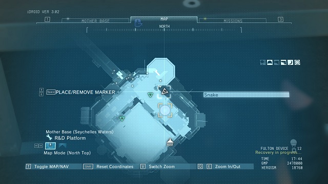 Location of the diamond - Rough Diamonds in the Mother Base - Rough Diamonds - Metal Gear Solid V: The Phantom Pain Game Guide & Walkthrough