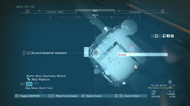 Location of the diamond. - Rough Diamonds in the Mother Base - Rough Diamonds - Metal Gear Solid V: The Phantom Pain Game Guide & Walkthrough