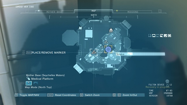 Location of the diamond. - Rough Diamonds in the Mother Base - Rough Diamonds - Metal Gear Solid V: The Phantom Pain Game Guide & Walkthrough