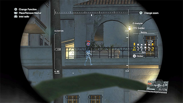 Highly-Skilled Soldier is busy patrolling the balconies above - Side-Ops missions walkthroughs (21-30) - Side-Ops - Metal Gear Solid V: The Phantom Pain Game Guide & Walkthrough