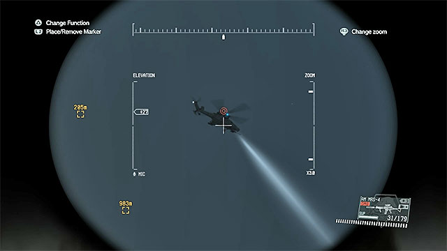 Shooting down the gunship will make the mission easier. - Reaching the mine | Walkthrough - Mission 18 - Blood Runs Deep - Metal Gear Solid V: The Phantom Pain Game Guide & Walkthrough