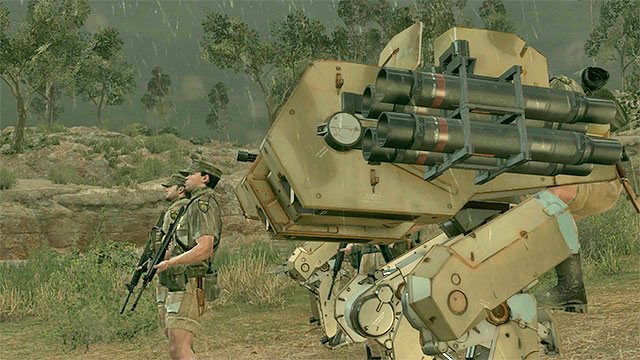 After a while, enemies in walkers, among others, will reach the base - Leaving the oilfield | Walkthrough - Mission 13 - Pitch Dark - Metal Gear Solid V: The Phantom Pain Game Guide & Walkthrough