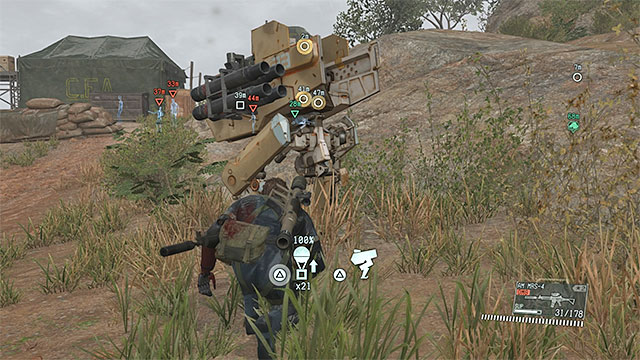 Fulton Walker Gears only after you have secured the camp - Eliminating the enemy Walkers | Walkthrough - Mission 15 - Footprints of Phantoms - Metal Gear Solid V: The Phantom Pain Game Guide & Walkthrough