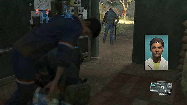 You can sneak up to the tent with the female - Rescuing and extracting the engineers | Walkthrough - Mission 24 - Close Contact - Metal Gear Solid V: The Phantom Pain Game Guide & Walkthrough