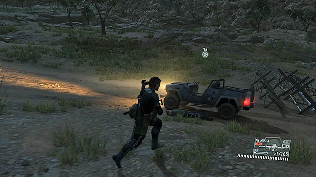 The first jeep to fulton is the one that the enemies plan on using to transport the female engineer - Remaining Close Contact - secondary mission objectives | Walkthrough - Mission 24 - Close Contact - Metal Gear Solid V: The Phantom Pain Game Guide & Walkthrough