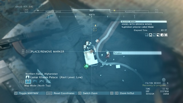 The diamonds location. - Rough Diamonds in Lamar Khaate Palace (Afghanistan) - Rough Diamonds - Metal Gear Solid V: The Phantom Pain Game Guide & Walkthrough