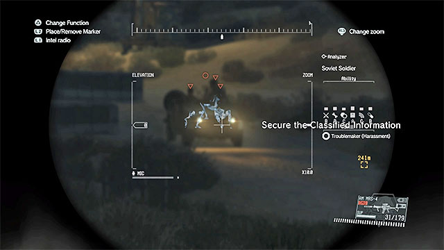 One of the jeeps heading for the ruins - Remaining Extraordinary - secondary mission objectives | Walkthrough - Mission 38 - Extraordinary - Metal Gear Solid V: The Phantom Pain Game Guide & Walkthrough