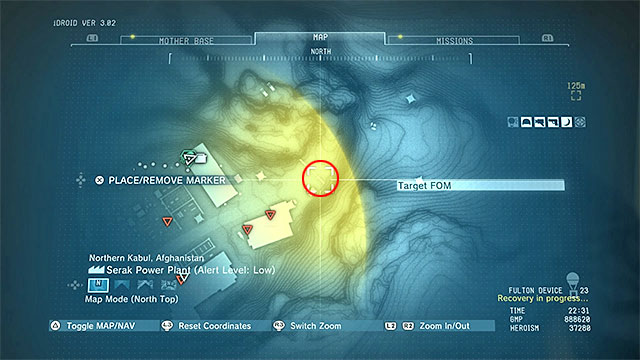 To complete the described mission, you must get to the red doors, located in the Eastern section of the power plant - those are marked on the above screenshot - Side-Ops missions walkthroughs (81-90) - Side-Ops - Metal Gear Solid V: The Phantom Pain Game Guide & Walkthrough