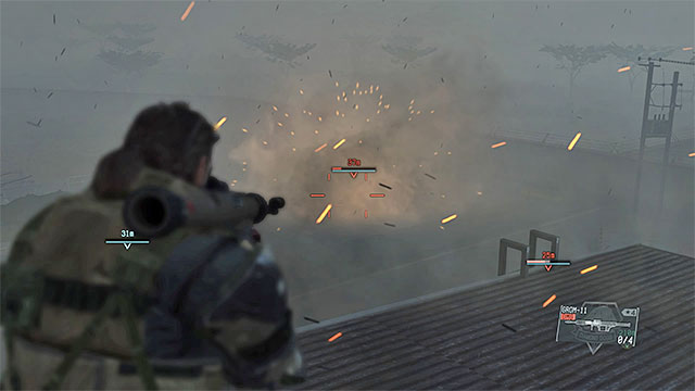 Attack Skulls from the roof, unreachable for them. - Mission 42 - Metallic Archaea | Walkthrough - Mission 42 - Metallic Archaea and Mission 43 - Shining Lights, Even in Death - Metal Gear Solid V: The Phantom Pain Game Guide & Walkthrough