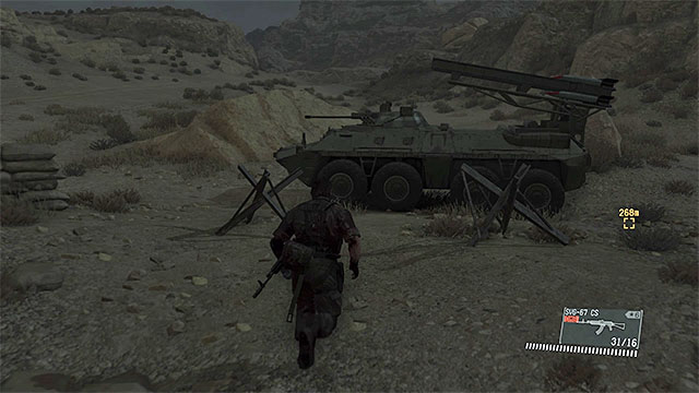 The best place to start the mission is to the east of Qarya Sakhra Ee - Mission 49 - Occupation Forces | Walkthrough - Mission 47, 48 and 49 - Metal Gear Solid V: The Phantom Pain Game Guide & Walkthrough