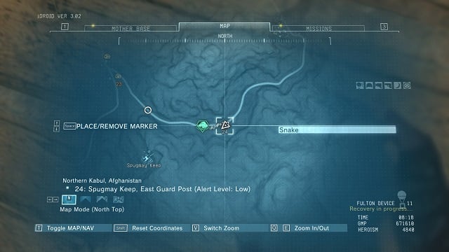 The location of the diamond - Rough Diamonds in Spugmay Keep (Afghanistan) - Rough Diamonds - Metal Gear Solid V: The Phantom Pain Game Guide & Walkthrough