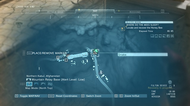 The location of the diamond - Rough Diamonds in Mountain Relay Base (Afghanistan) - Rough Diamonds - Metal Gear Solid V: The Phantom Pain Game Guide & Walkthrough