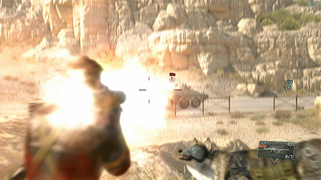 Start by destroying the armored vehicle and eliminate the soldiers in the jeep - Rescuing Malak | Walkthrough - Mission 10 - Angel With Broken Wings - Metal Gear Solid V: The Phantom Pain Game Guide & Walkthrough