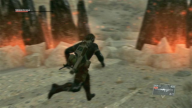 A lot more dangerous from the typically used attacks of the boss is the one, which is associated with the sword-like weapon - List of Sahelanthropus attacks | Walkthrough - Mission 31 - Sahelanthropus - Metal Gear Solid V: The Phantom Pain Game Guide & Walkthrough