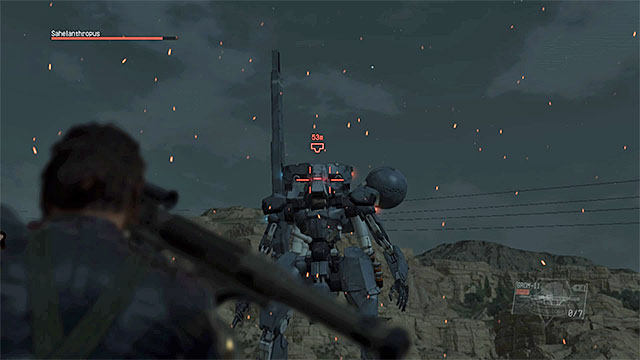 Focus on destroying the Sahelanthropus head. - The first phase of the battle with Sahelanthropus | Walkthrough - Mission 31 - Sahelanthropus - Metal Gear Solid V: The Phantom Pain Game Guide & Walkthrough