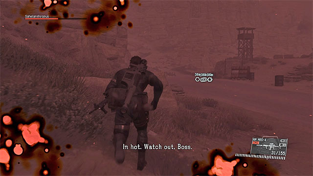 You can order supply drops personally, or wait for your allies to do it. - The first phase of the battle with Sahelanthropus | Walkthrough - Mission 31 - Sahelanthropus - Metal Gear Solid V: The Phantom Pain Game Guide & Walkthrough