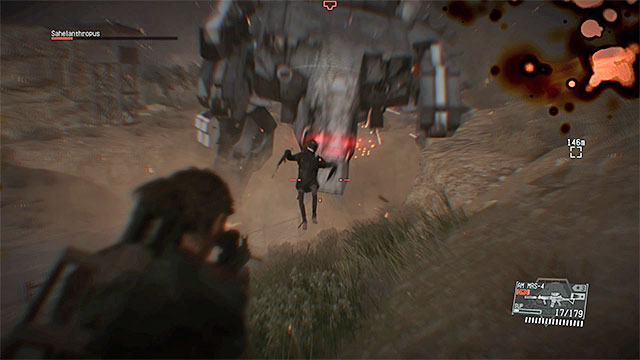 When the slow-motion happens, dont attack Sahelanthropus immediately - The second phase of the battle with Sahelanthropus | Walkthrough - Mission 31 - Sahelanthropus - Metal Gear Solid V: The Phantom Pain Game Guide & Walkthrough