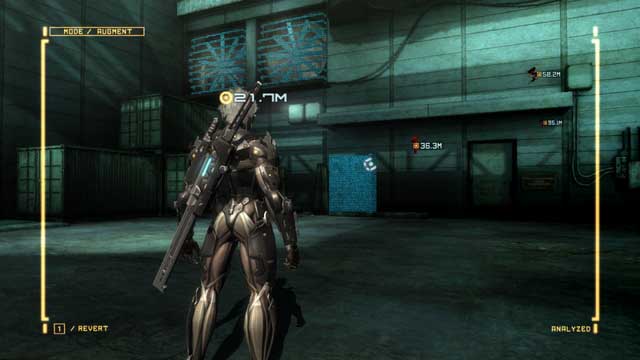 The cameras and the entrance past the fans. - R-01 Coup dEtat - The Main Campaign - walkthrough - Metal Gear Rising: Revengeance - Game Guide and Walkthrough
