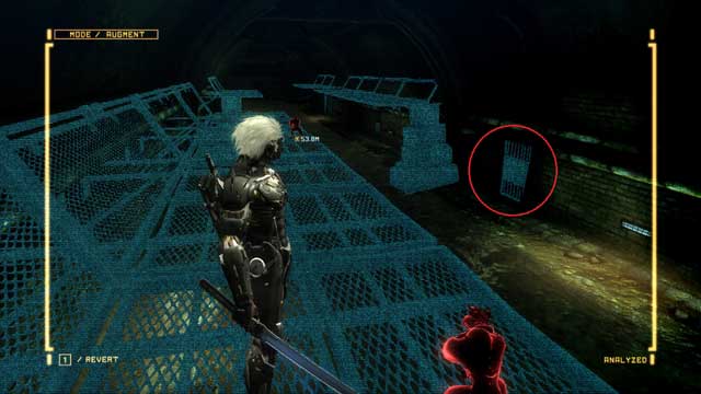 The way to the VRM computer. - R-02 Research Facility - The Main Campaign - walkthrough - Metal Gear Rising: Revengeance - Game Guide and Walkthrough