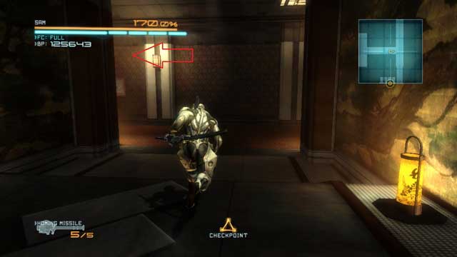 Go left to reach a VRM computer. - Boss - Metal Gear Ray - DLC - Jetstream Sam - walkthrough - Metal Gear Rising: Revengeance - Game Guide and Walkthrough