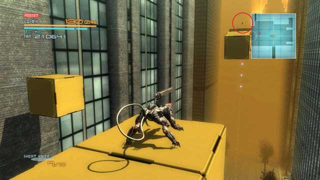 High above the ground, there is another Data Storage. - VR Training - Platforming - DLC - Blade Wolf - walkthrough - Metal Gear Rising: Revengeance - Game Guide and Walkthrough