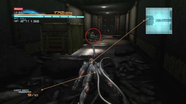 Gekko Mimic at the building's exit. - Abkhazia Main Street - DLC - Blade Wolf - walkthrough - Metal Gear Rising: Revengeance - Game Guide and Walkthrough