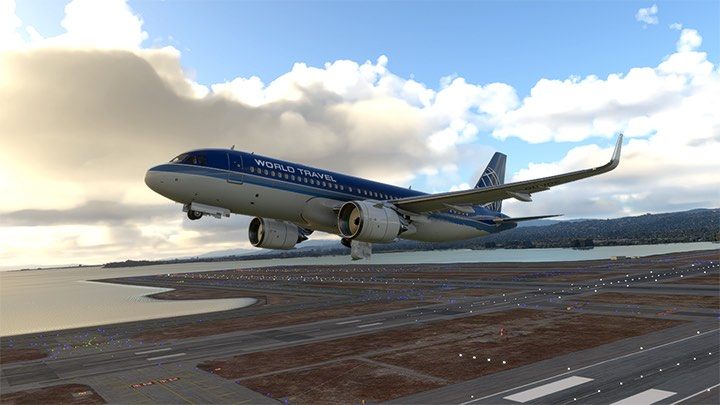 If the plane takes off without any problems, press the G key to hide the chassis - Microsoft Flight Simulator: Taxiing and take-off of a passenger aircraft - Example flight - Microsoft Flight Simulator 2020 Guide