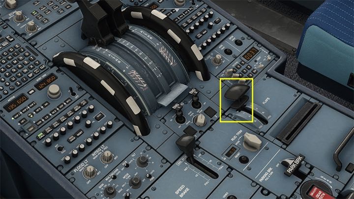 At an altitude of about 1500 feet, hide the FLAPS to level zero, so the plane can pick up speed - Microsoft Flight Simulator: Taxiing and take-off of a passenger aircraft - Example flight - Microsoft Flight Simulator 2020 Guide