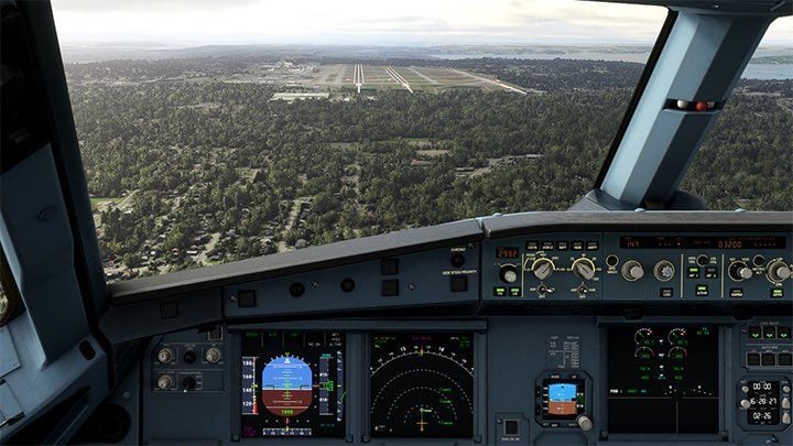 For a while you just have to watch the descent of the plane along the slope towards the runway, but it is common practice to take over the controls and perform the last phase of the landing manually by the pilot - Microsoft Flight Simulator: ILS landing - Passenger aircraft - Example flight - Microsoft Flight Simulator 2020 Guide